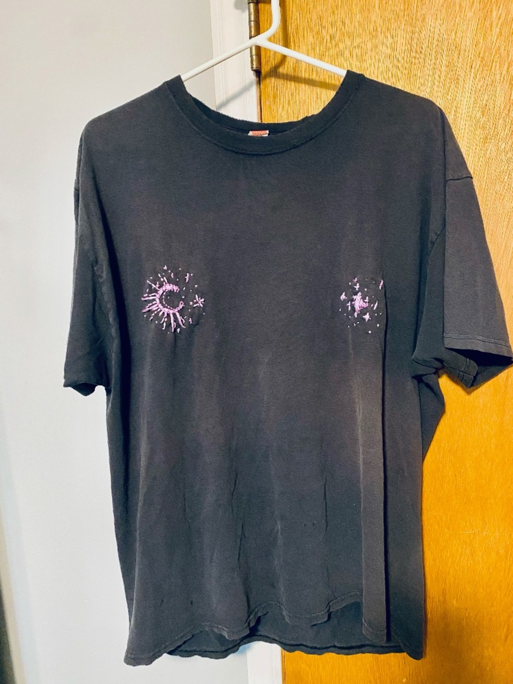 Halloween Oversized Grey T-Shirt Hand Embroidered by Kelstitch